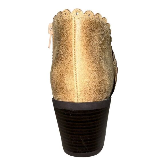 Journee Collection Scalloped Edge Tan Booties - Picture 5 of 8